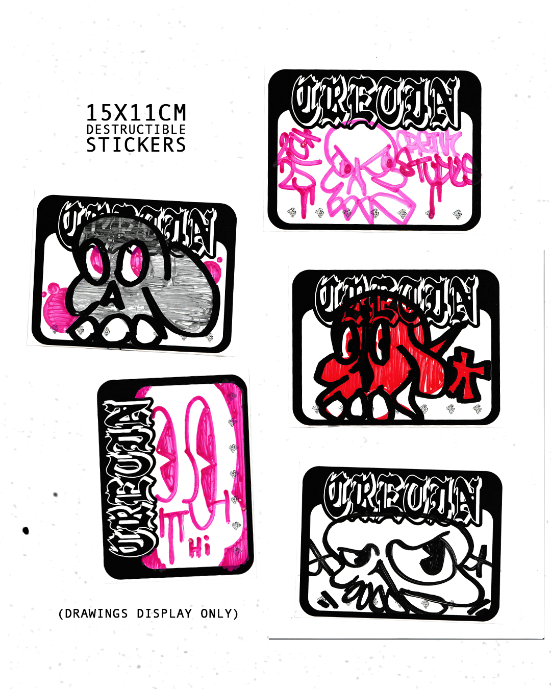 XL destructible stickers (6 Pcs)
